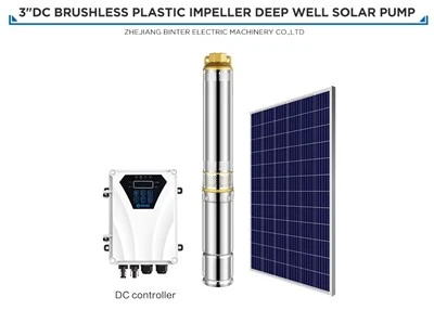 Máy bơm nước giếng sâu năng lượng mặt trời 53m năng lượng mặt trời Dc đầu cao 7m3 / h để tưới tiêu